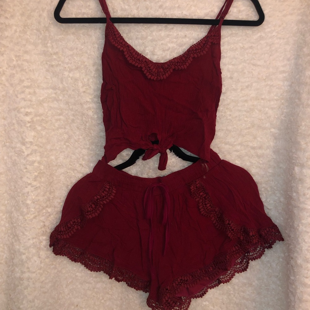 Red Charlotte Russe Two Piece Set